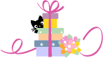 猫とプレゼント.gif