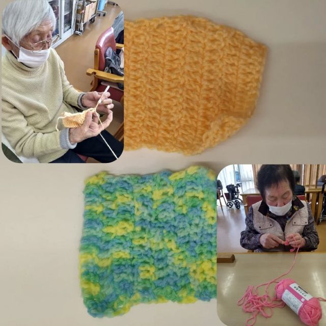 本日は編み物で　たわし　を作っていただきました
慣れた手つきで編み物をされていました
たわしはデイサービスで使わせていただきます

#上河内デイサービスセンター
#上デイ
#社会福祉法人正恵会
#編み物
#たわし作り